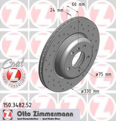 150.3482.52 ZIMMERMANN Brake System Brake Disc