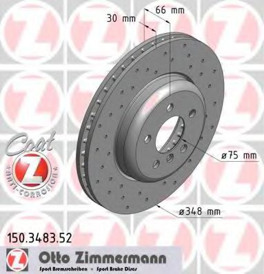 150.3483.52 ZIMMERMANN Brake System Brake Disc