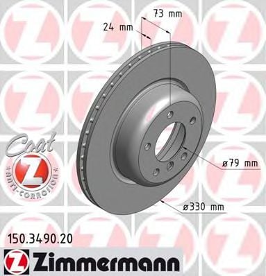 150.3490.20 ZIMMERMANN Brake System Brake Disc