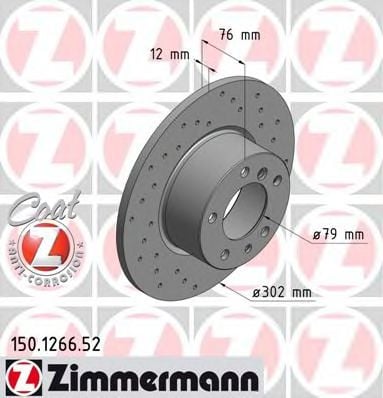 150.1266.52 ZIMMERMANN Brake System Brake Disc