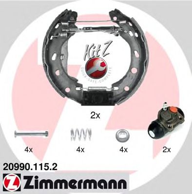 20990.115.2 ZIMMERMANN Brake System Brake Shoe Set