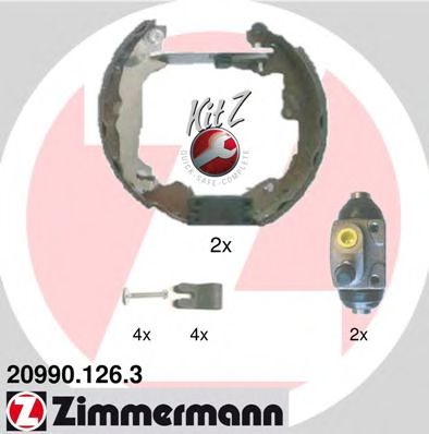 20990.126.3 ZIMMERMANN Brake System Brake Shoe Set