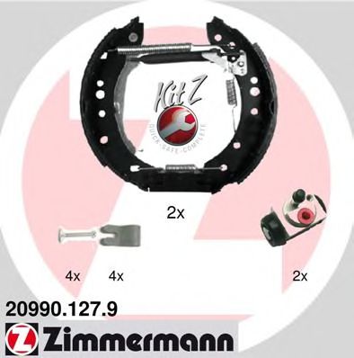 20990.127.9 ZIMMERMANN Brake System Brake Shoe Set