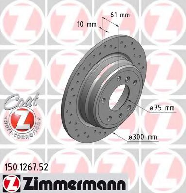 150.1267.52 ZIMMERMANN Brake System Brake Disc
