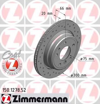150.1278.52 ZIMMERMANN Brake System Brake Disc