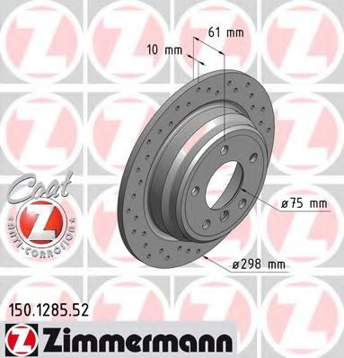 150.1285.52 ZIMMERMANN Brake System Brake Disc