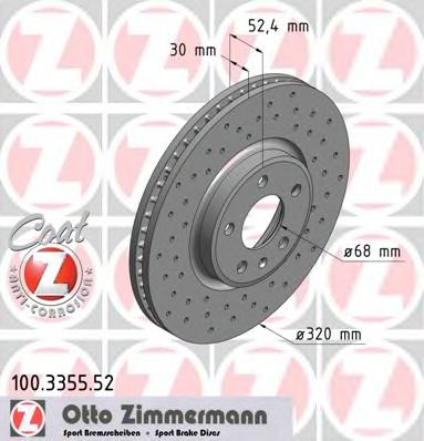 100.3355.52 ZIMMERMANN Brake System Brake Disc
