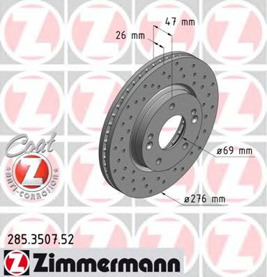 285.3507.52 ZIMMERMANN Brake System Brake Disc