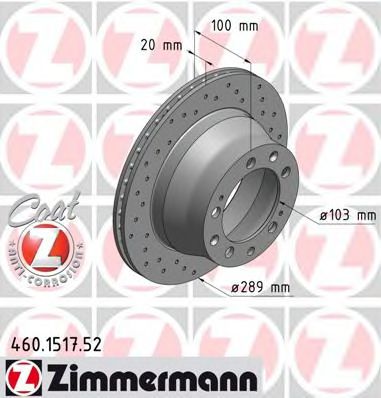 460.1517.52 ZIMMERMANN Brake System Brake Disc