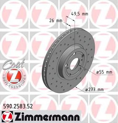 590.2583.52 ZIMMERMANN Brake System Brake Disc