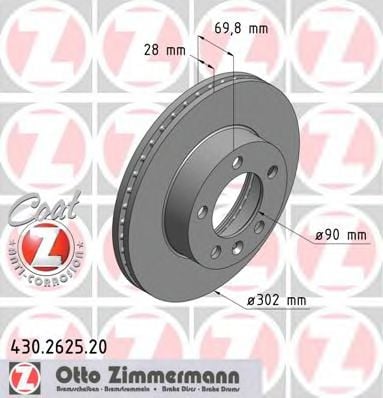 430.2625.20 ZIMMERMANN Brake System Brake Disc