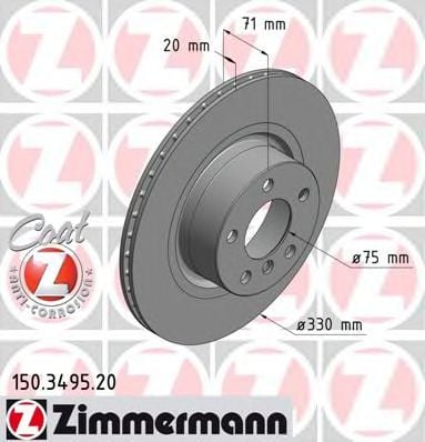 150.3495.20 ZIMMERMANN Brake System Brake Disc