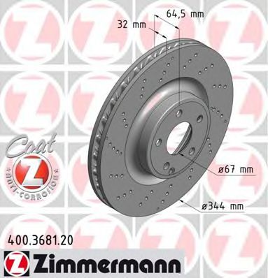 400.3681.20 ZIMMERMANN Brake System Brake Disc