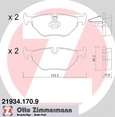 21934.170.9 ZIMMERMANN Brake Pad Set, disc brake