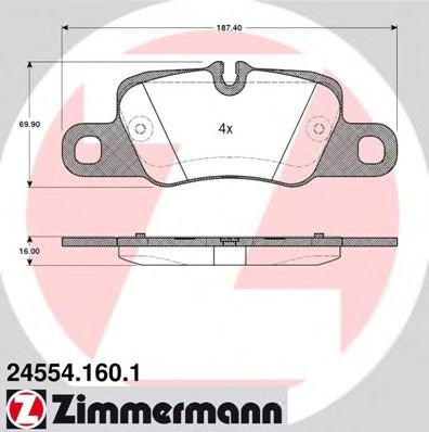 24554.160.1 ZIMMERMANN Brake System Brake Pad Set, disc brake