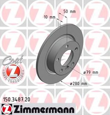 150.3487.20 ZIMMERMANN Brake System Brake Disc