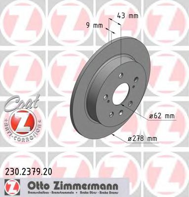 230.2379.20 ZIMMERMANN Brake System Brake Disc