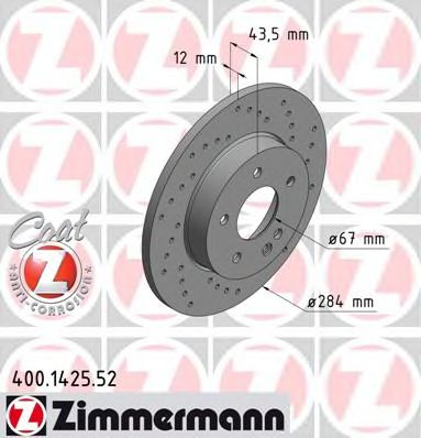 400.1425.52 ZIMMERMANN Brake System Brake Disc