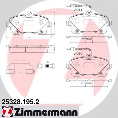 25328.195.2 ZIMMERMANN Brake Pad Set, disc brake