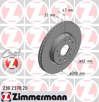 230.2378.20 ZIMMERMANN Brake System Brake Disc