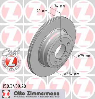 150.3439.20 ZIMMERMANN Brake System Brake Disc