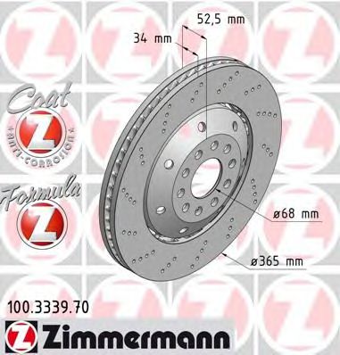 100.3339.70 ZIMMERMANN Brake System Brake Disc