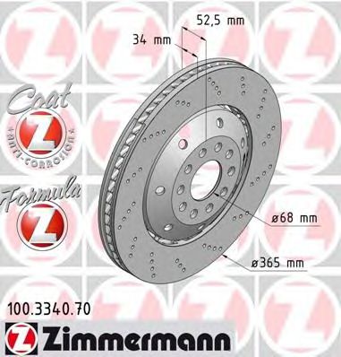 100.3340.70 ZIMMERMANN Brake System Brake Disc