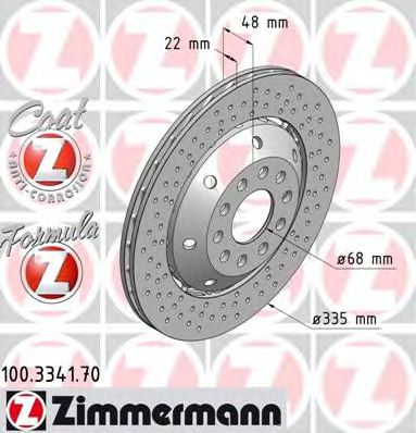 100.3341.70 ZIMMERMANN Brake System Brake Disc