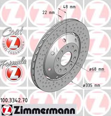 100.3342.70 ZIMMERMANN Brake System Brake Disc