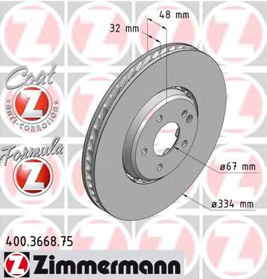 400.3668.75 ZIMMERMANN Brake System Brake Disc