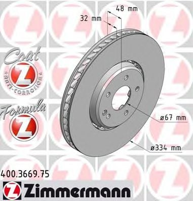 400.3669.75 ZIMMERMANN Brake System Brake Disc