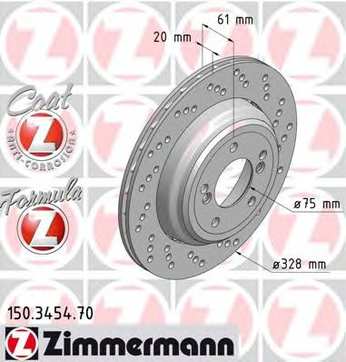150.3454.70 ZIMMERMANN Brake System Brake Disc
