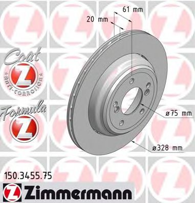 150.3455.75 ZIMMERMANN Brake System Brake Disc