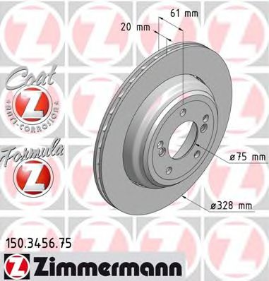 150.3456.75 ZIMMERMANN Brake System Brake Disc