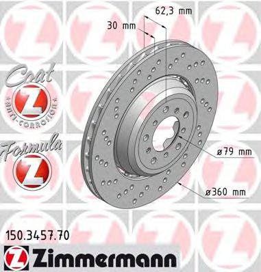 150.3457.70 ZIMMERMANN Brake System Brake Disc