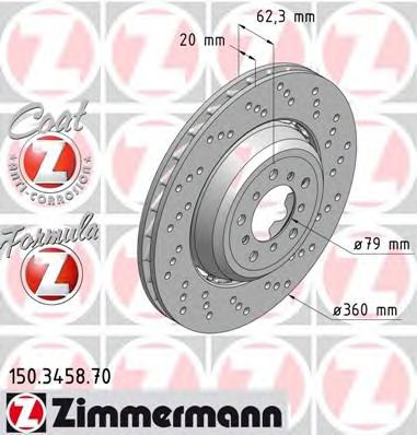 150.3458.70 ZIMMERMANN Brake System Brake Disc