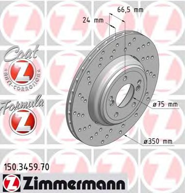 150.3459.70 ZIMMERMANN Brake System Brake Disc