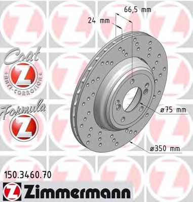 150.3460.70 ZIMMERMANN Brake System Brake Disc