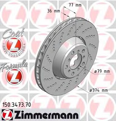 150.3473.70 ZIMMERMANN Brake System Brake Disc