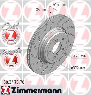 150.3475.70 ZIMMERMANN Brake System Brake Disc