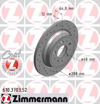 610.3703.52 ZIMMERMANN Brake System Brake Disc