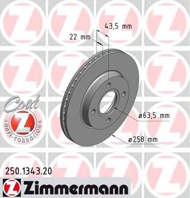 250.1343.20 ZIMMERMANN Brake System Brake Disc