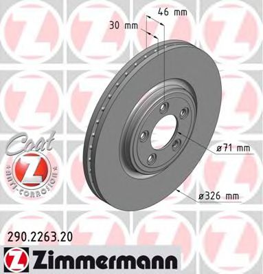 290.2263.20 ZIMMERMANN Brake System Brake Disc