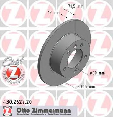 430.2627.20 ZIMMERMANN Brake System Brake Disc