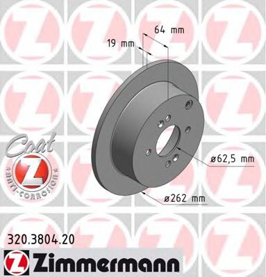 320.3804.20 ZIMMERMANN Brake System Brake Disc