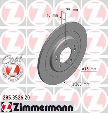 285.3526.20 ZIMMERMANN Brake System Brake Disc