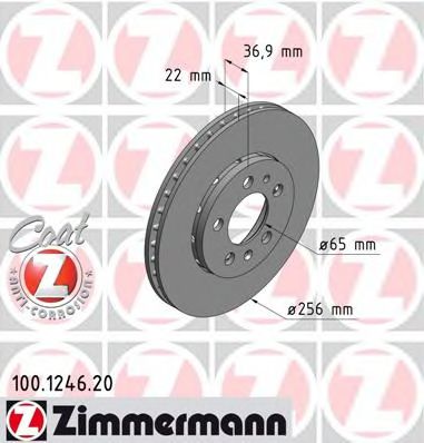 100.1246.20 ZIMMERMANN Brake System Brake Disc
