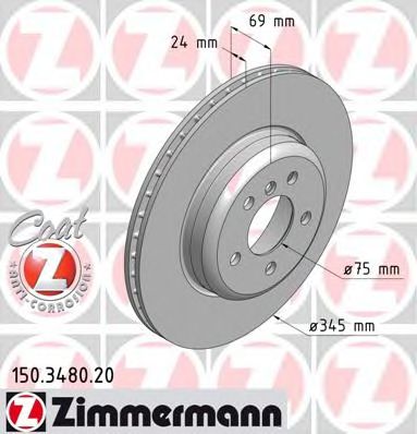 150.3480.20 ZIMMERMANN Brake System Brake Disc