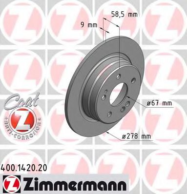 400.1420.20 ZIMMERMANN Brake System Brake Disc