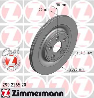 290.2265.20 ZIMMERMANN Brake System Brake Disc
